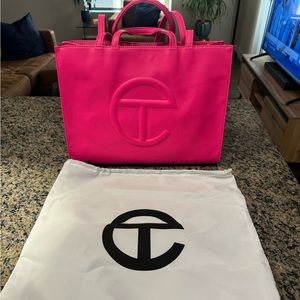 Telfar medium azalea pink tote bag
